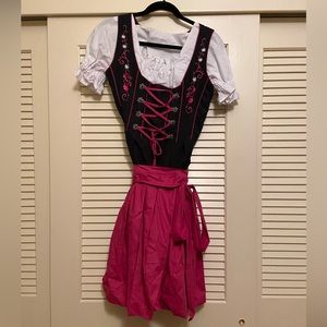 German Dress-black and pink